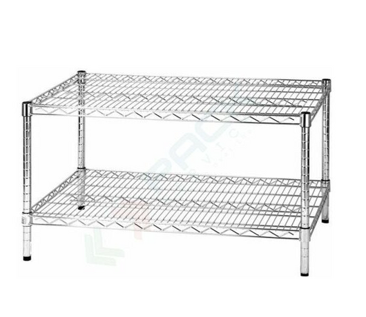 Archimede Sistema Componibile, Scaffale Due Ripiani, Grigio (Cromato), 91 x 36 x 50 cm
