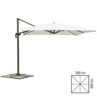 VERDELOOK Deluxe, Ombrellone reclinabile a Braccio 3x3 m, ?cru, Struttura in Alluminio e Copertura in Poliestere
