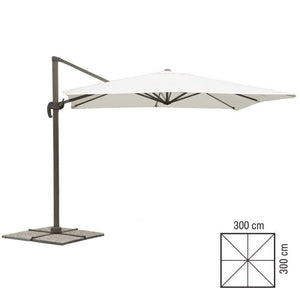 VERDELOOK Deluxe, Ombrellone reclinabile a Braccio 3x3 m, ?cru, Struttura in Alluminio e Copertura in Poliestere