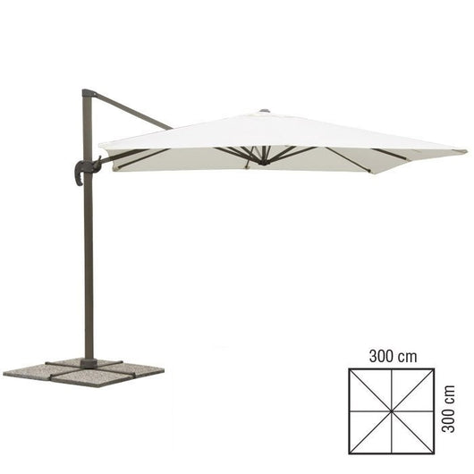 VERDELOOK Deluxe, Ombrellone reclinabile a Braccio 3x3 m, ?cru, Struttura in Alluminio e Copertura in Poliestere