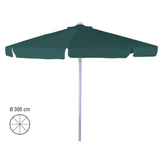 VERDELOOK Ombrellone in Alluminio e Poliestere, 3x3 m, Verde Scuro