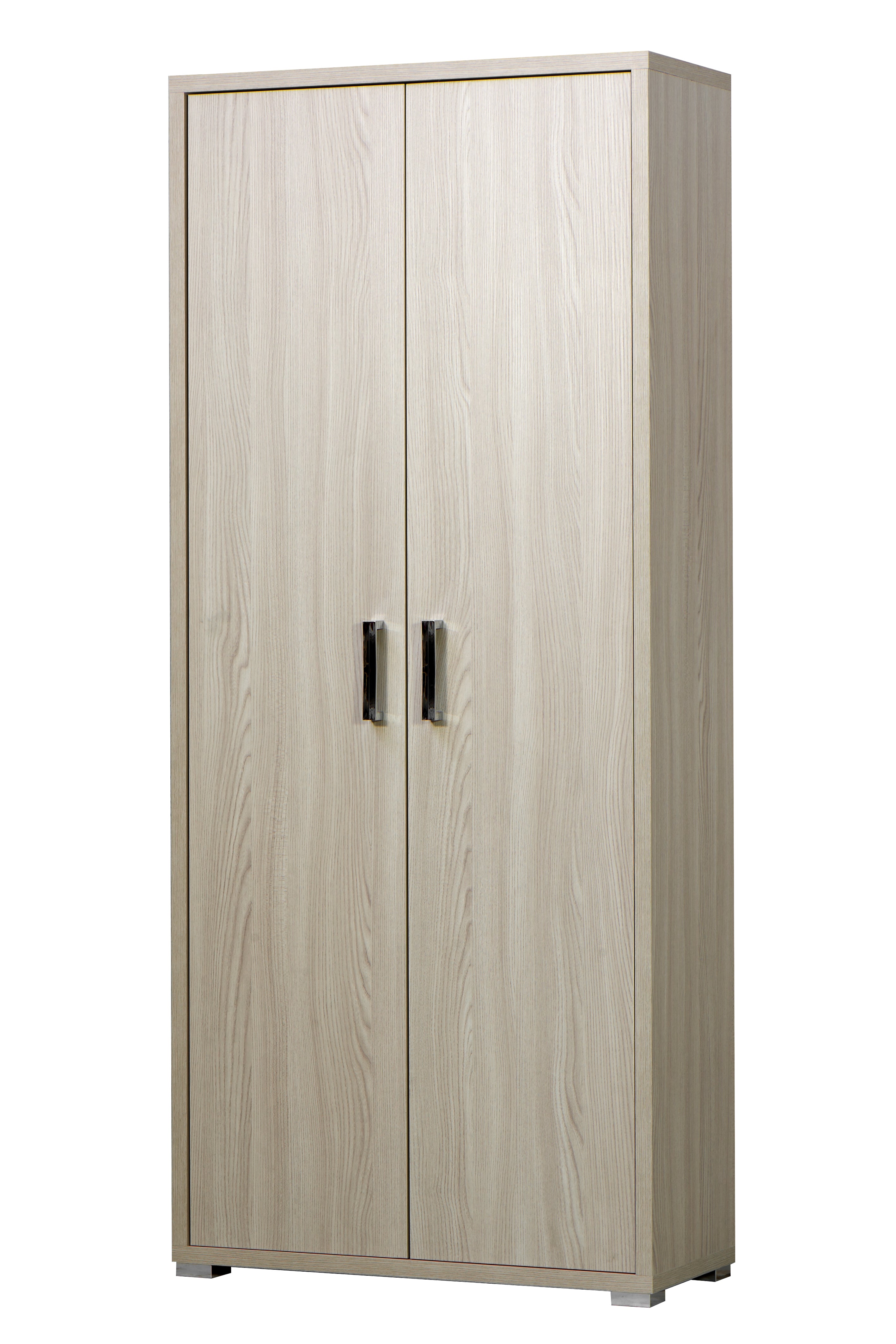 3281OLM Armadio montato due ante con cassetto interno con tre ripiani removibili finitura olmo 75,3 L x 175 h x 33 P