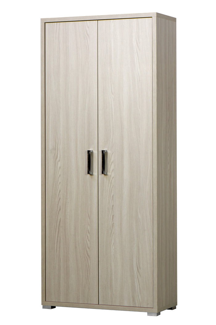 3281OLM Armadio montato due ante con cassetto interno con tre ripiani removibili finitura olmo 75,3 L x 175 h x 33 P