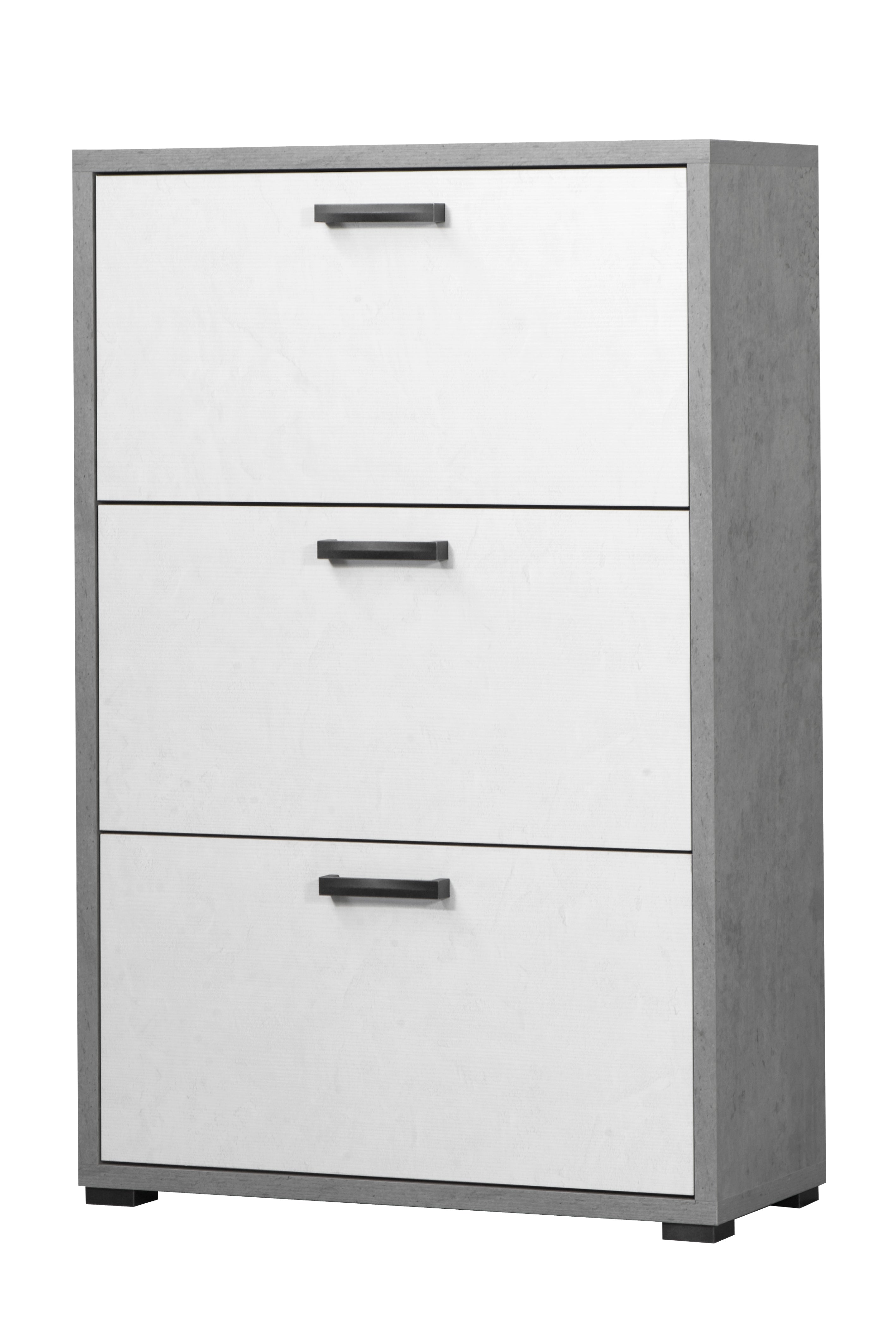 Robuschi 3241OSB Scarpiera Montata 3 Ante a ribalta Doppie Spessore 25mm scocca Finitura Ossido forntali Finitura Bianco Cemento