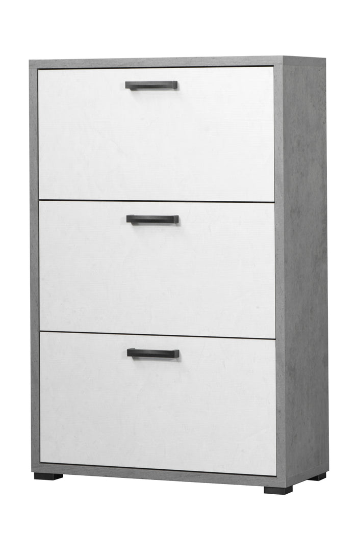 Robuschi 3241OSB Scarpiera Montata 3 Ante a ribalta Doppie Spessore 25mm scocca Finitura Ossido forntali Finitura Bianco Cemento