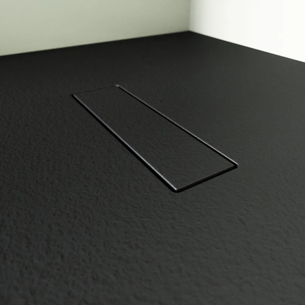 Piatto doccia 80x160 cm in marmoresina nero effetto pietra | Merlera