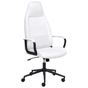 Sedia da ufficio in tessuto bianco sporco girevole e regolabile con braccioli stile moderno