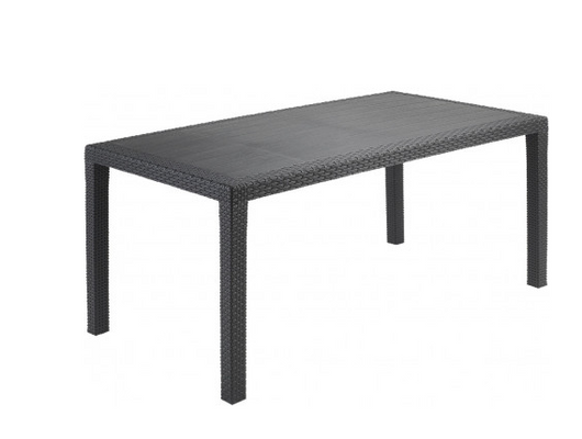 IPAE NO MANUFACTURER Tavolo da Giardino Interno ed Esterno in Resina Joker Antracite 138 x 78 cm