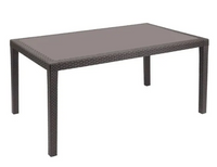 PROGARDEN Tavolo da Giardino Esterno e Interno in Resina Rettangolare Moka 138 x 78 cm