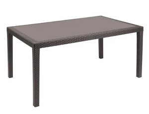PROGARDEN Tavolo da Giardino Esterno e Interno in Resina Rettangolare Moka 138 x 78 cm