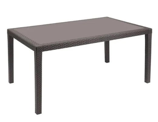 PROGARDEN Tavolo da Giardino Esterno e Interno in Resina Rettangolare Moka 138 x 78 cm