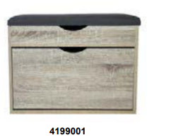 Camillo Rigamonti S.r.l Panca portascarpe con vano e Cuscino, Poliestere, 60x30x50