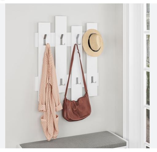 GERMANVOX Appendiabiti A Muro Bianco 8 Ganci Wave