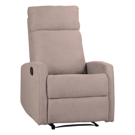 Germanvox Poltrona Relax reclinabile con meccanismo Manuale con poggiapiedi e Schienale Imbottito Tessuto tortora
