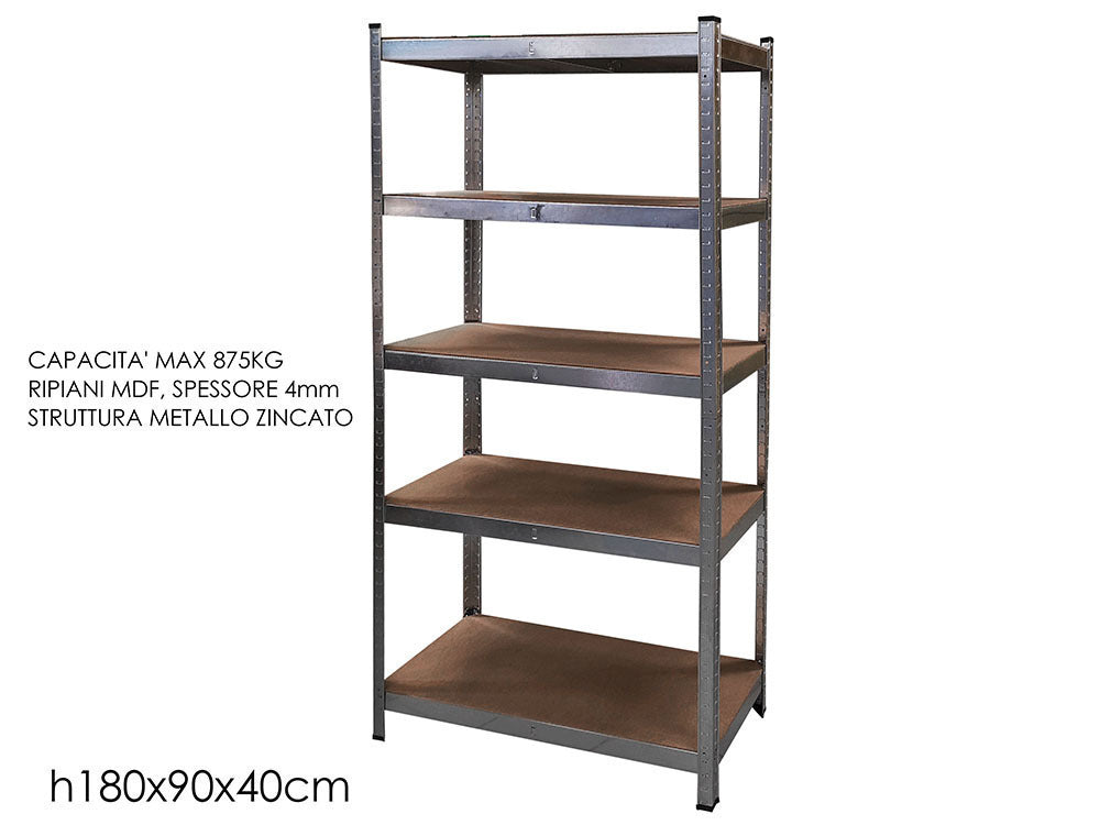 GENERAL TRADE SCAFFALE METAL 40x90x180cm 5 RIP. 612601