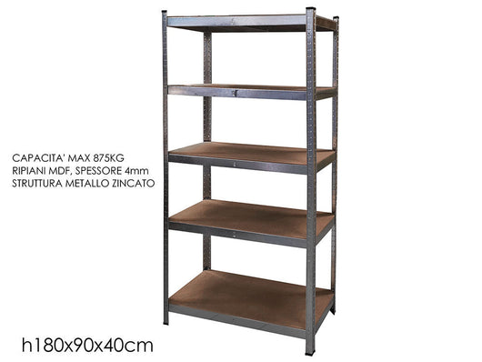 GENERAL TRADE SCAFFALE METAL 40x90x180cm 5 RIP. 612601