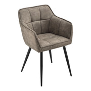 Elegante poltrona da soggiorno design seduta imbottita simil velluto poliestere metallo 79 cm tortora 03_0005209