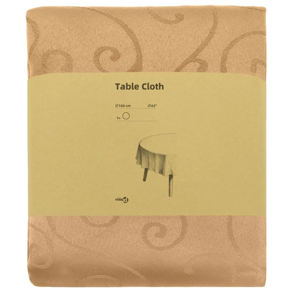 Tovaglia da Tavolo Rotondo Beige Ø 160 cm 42040138