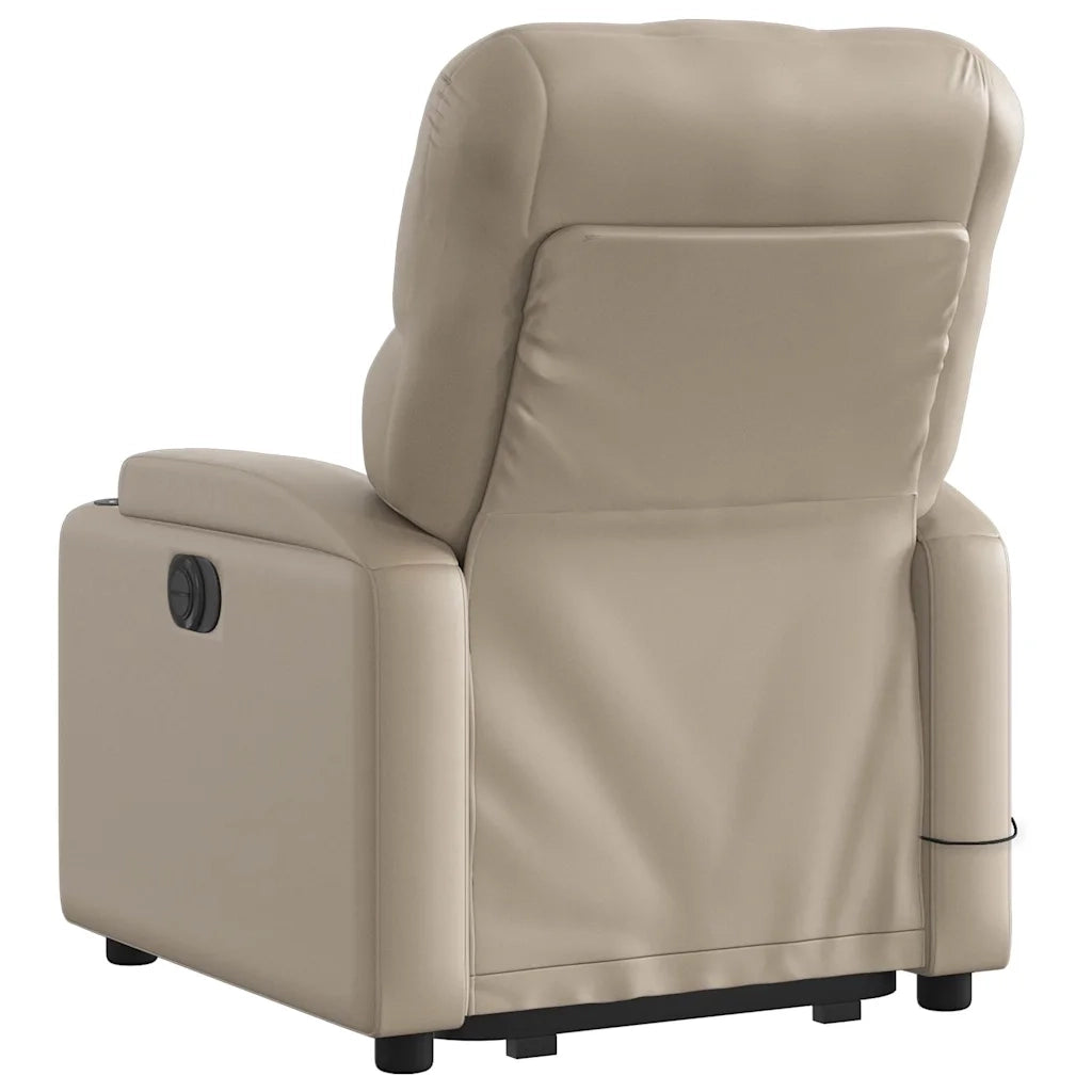 Poltrona Alzapersone Massaggi Reclinabile Cappuccino Similpelle 3204785