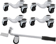 Set di trasporto per mobili - Set di trasporto per mobili - Sistema di maniglie ergonomiche - Sistema di sterzatura - Pieghevoli - Ruote regolabili - Per oggetti pesanti fino a 400 kg