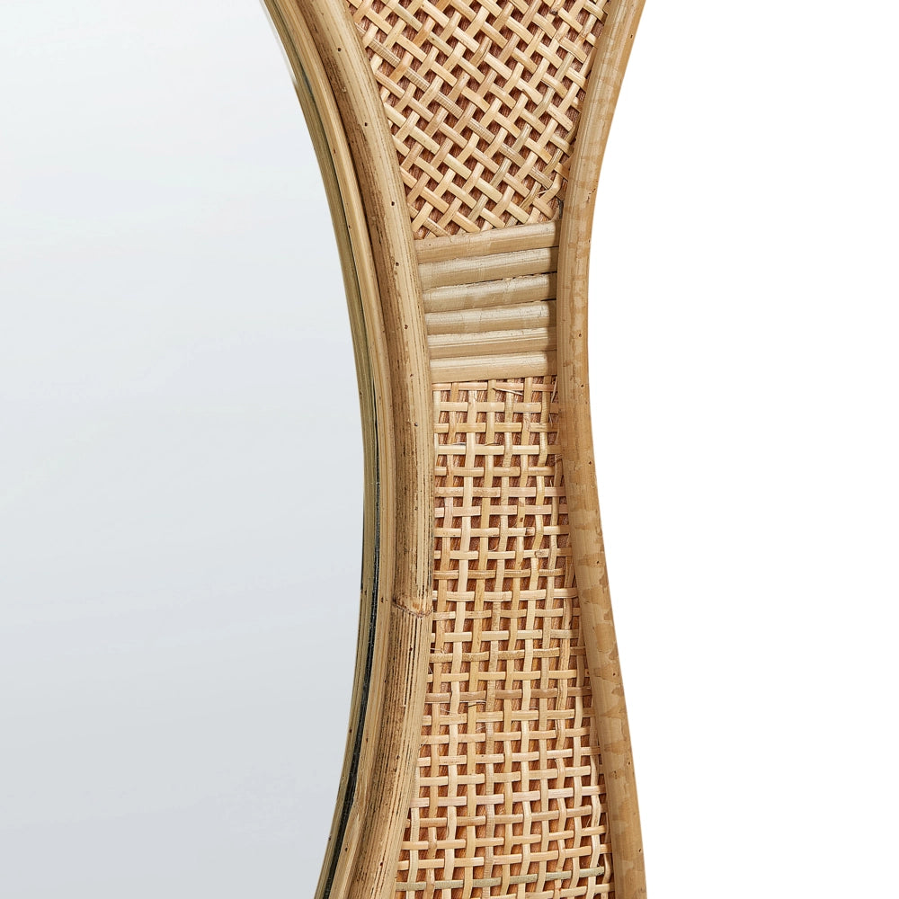 Specchio da parete Telaio in rattan 77 x 57 cm Pezzo d\'arredo da parete con specchio
