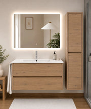 Mobile bagno con lavabo ORIGENBATH IBIZA senza specchio 60x35 cm estepa con colonna