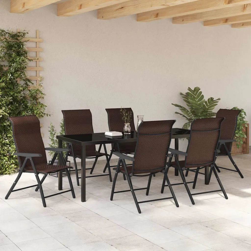 Set da Pranzo per Giardino 7 pcs Marrone 3379266