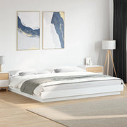 Giroletto con Luci LED-Struttura Letto Bianco 200x200 cm in Legno Multistrato 298446