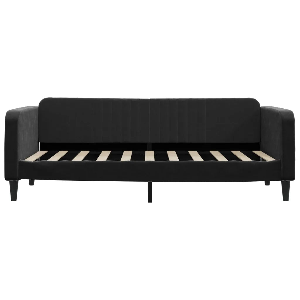 Divano Letto Estraibile con Cassetti-Sofa Letto-Daybed Nero 90x190 cm in Velluto 816151
