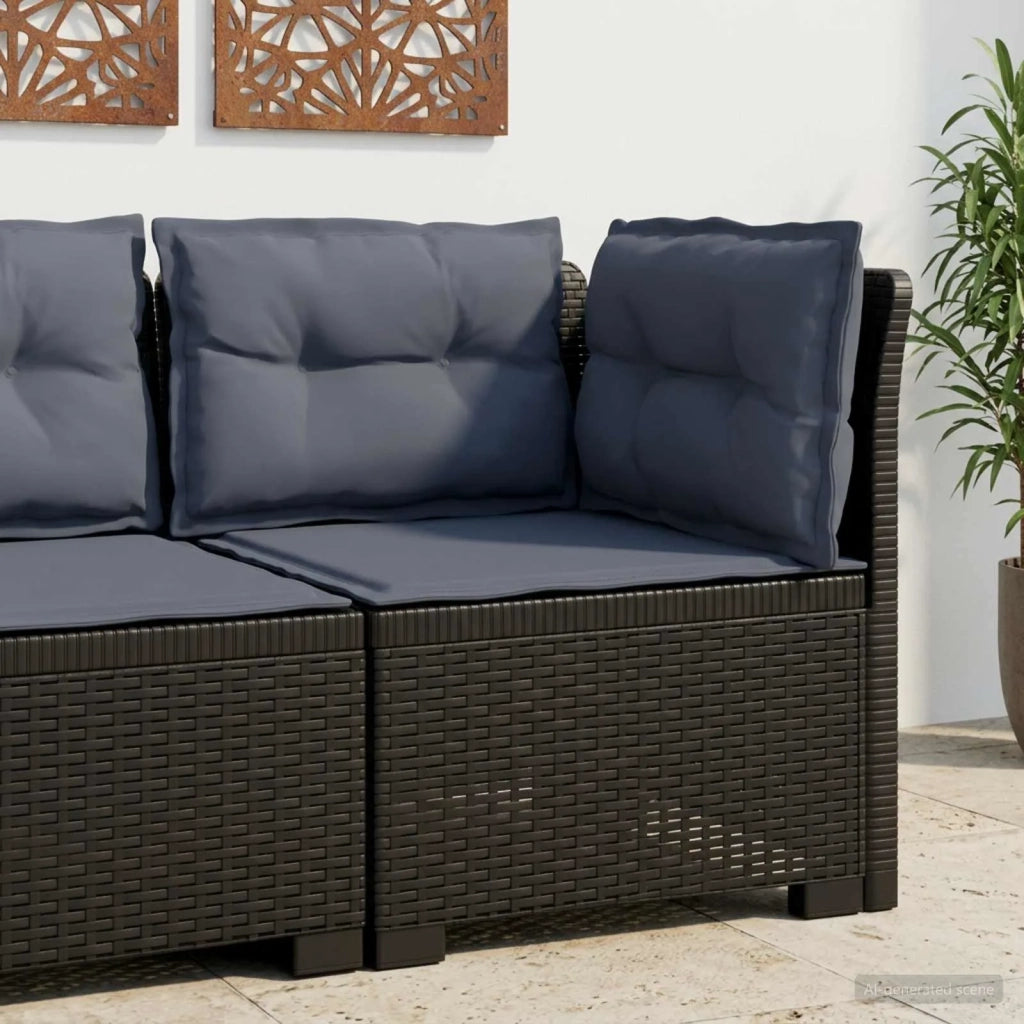 Divano da esterno-Divano da Giardino a 1 Posto con Cuscini Aspetto Rattan PP 955856
