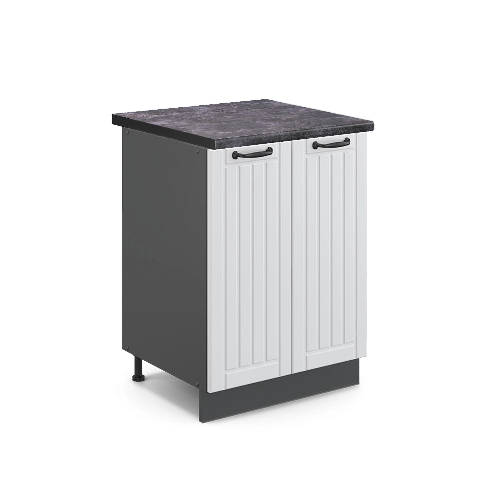 Mobiletto base cucina Fame-Line Bianco rustico/Antracite 60 cm, PL Antracite Vicco