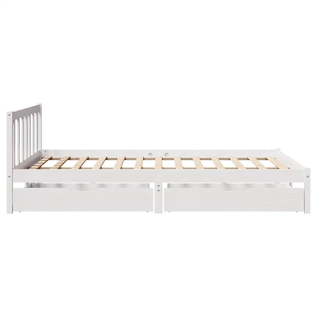 Letto senza Materasso Bianco 120x190 cm Legno Massello di Pino