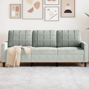 vidaXL Divano a 3 Posti Grigio Chiaro 180 cm in Velluto