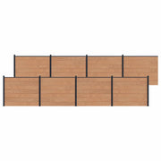 Pannello di Recinzione 8 pcs WPC e Alluminio Marrone