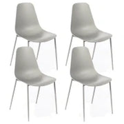 E-STYLO Sedia in polipropilene grigio chiaro e gambe in metallo grigio chiaro, 49cm X 48.5cm H. 88cm.