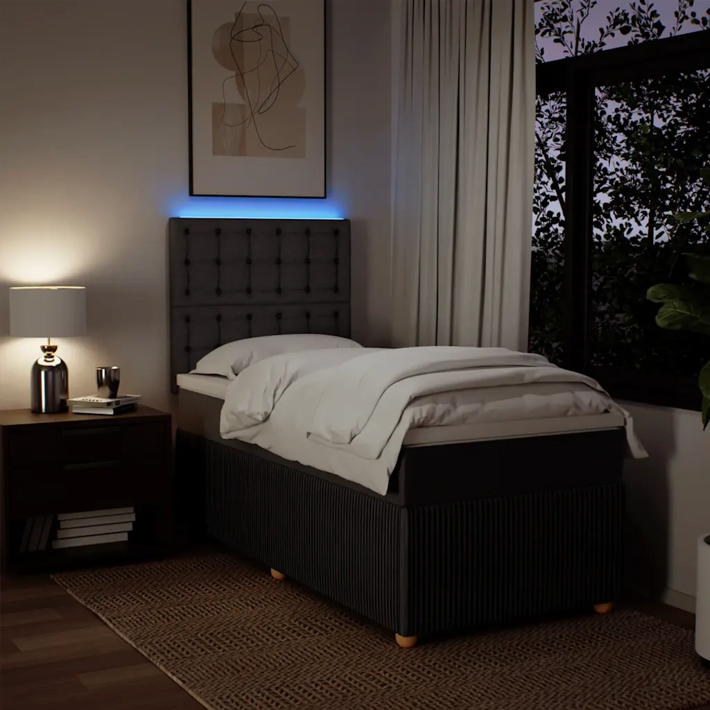 Giroletto a Molle con Materasso Marrone Scuro 90x200 cm Tessuto 3294256