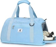 Borsa sportiva 40 litri, con taschi per scarpe e zona umida, borsa da viaggio per donne e uomini