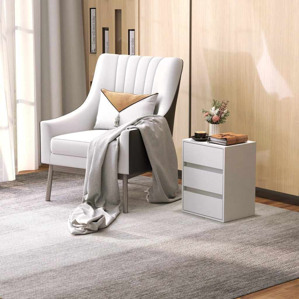 Cassettiera 3 Cassetti Moderna 40x30x50,5 cm in Legno Bianco