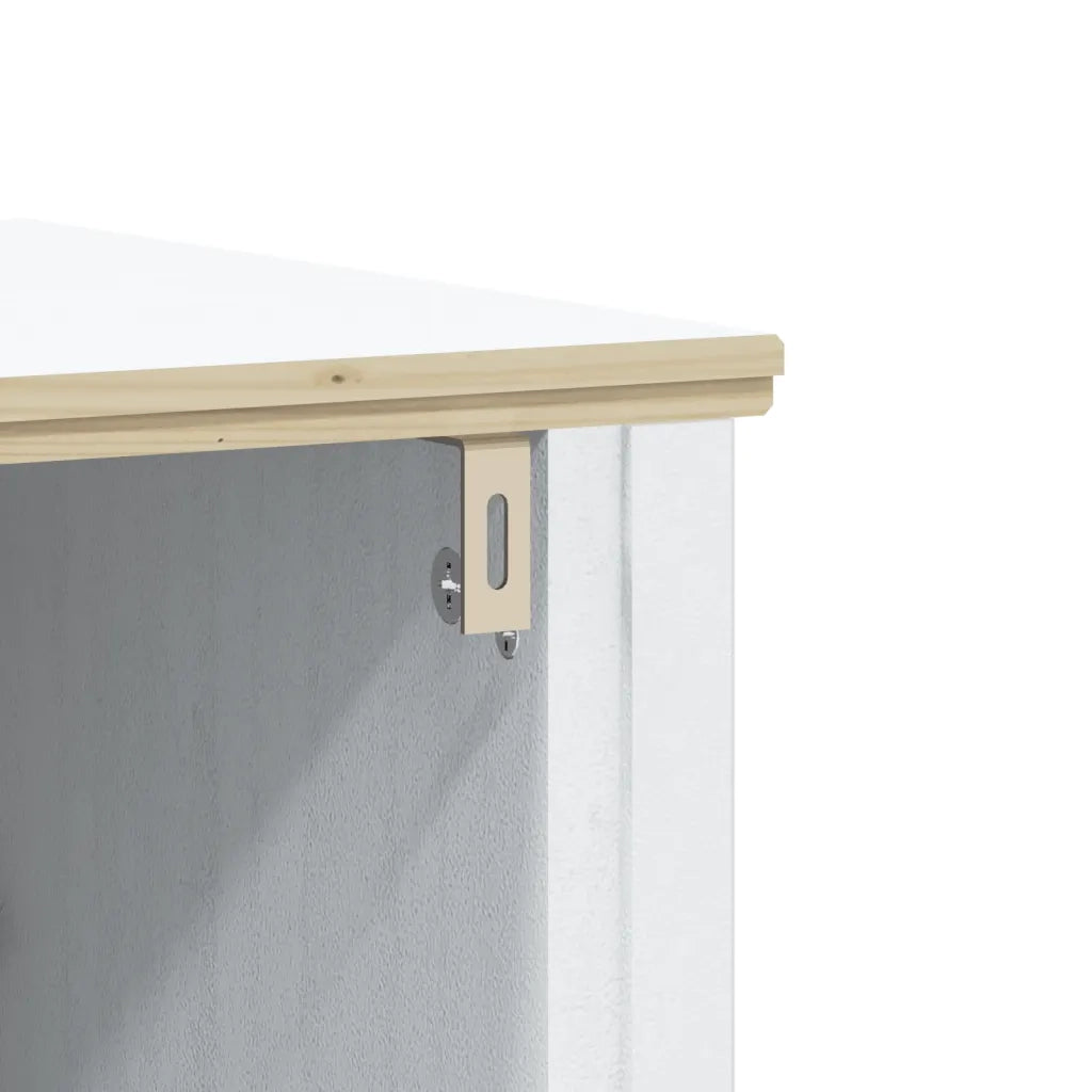 Set Mobili da Bagno 2 pz BERG Bianco in Legno Massello di Pino