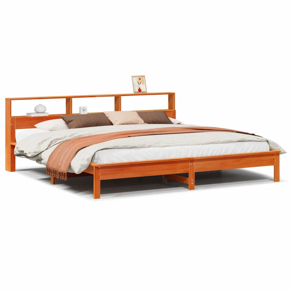 Letto senza Materasso Marrone Cera 200x200 cm in Legno di Pino 3309727
