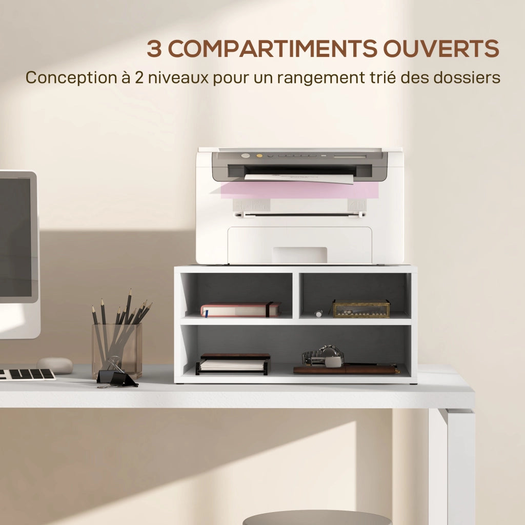 Scrivania con organizzatore e supporto stampante ¨C zephmum ¨C bianco 47x40x22,5 cm
