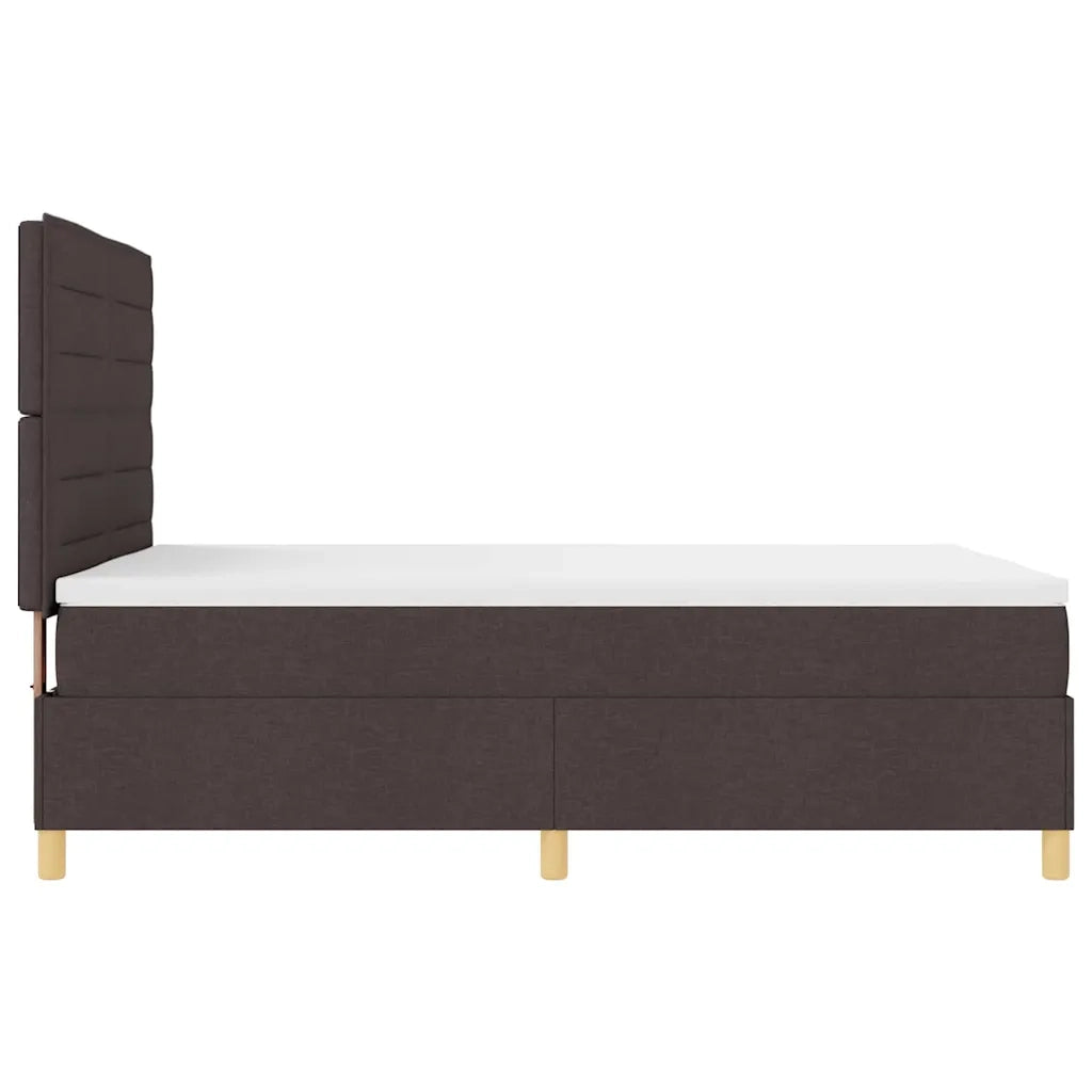 Letto a molle con materasso Marrone Scuro 140 x 200 cm Tessuto 3339549