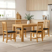 Set da pranzo 5 pz Nero Legno di Quercia Massello 3430349
