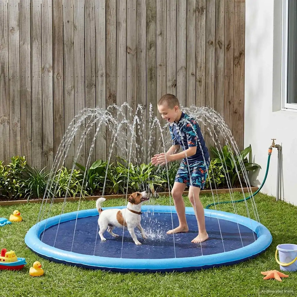 Piscina Splash per Bambini e Cani Blu Ø200 x 9 cm PVC 42028270