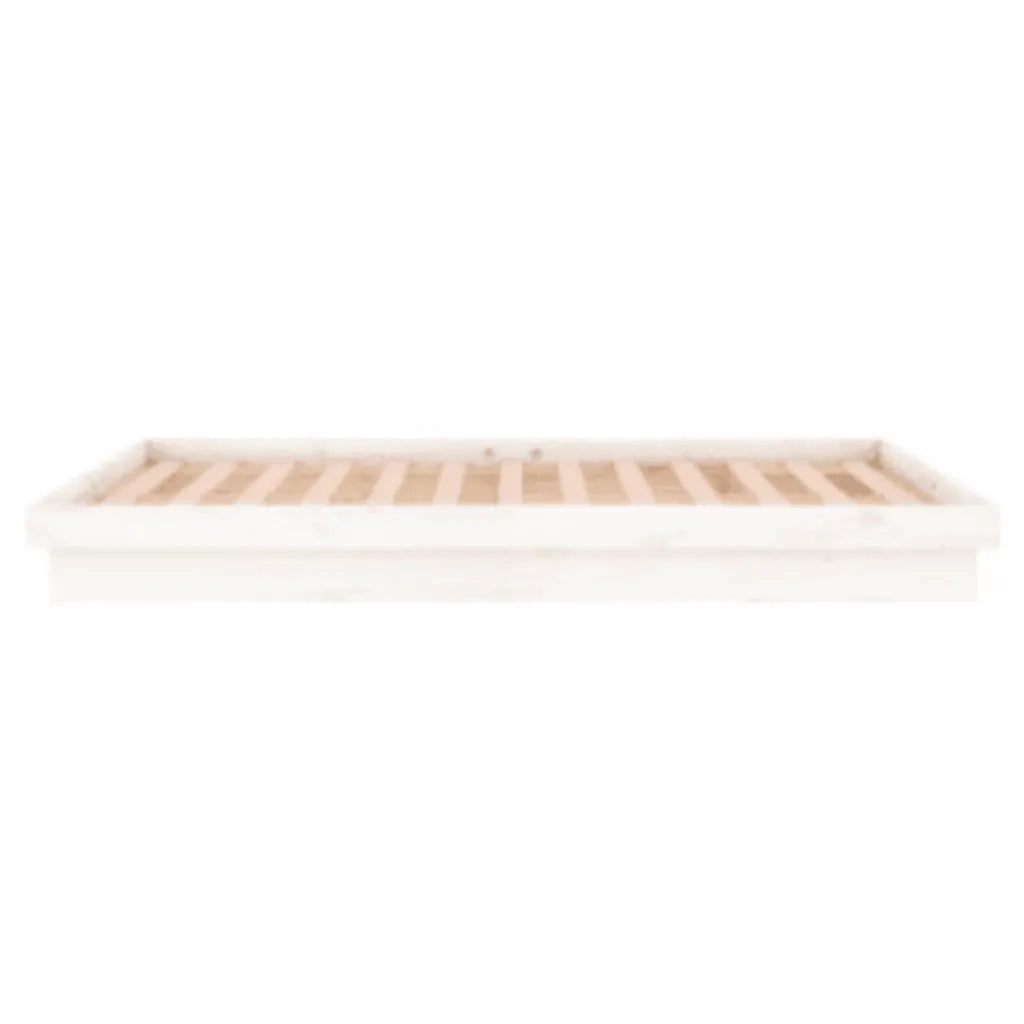 Giroletto con LED Bianco 140x200 cm in Legno Massello 819973