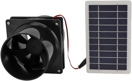 Ventilatore di aspirazione a energia solare 10W 12V per tubo circolare recinti per animali - pollaio - casetta RV