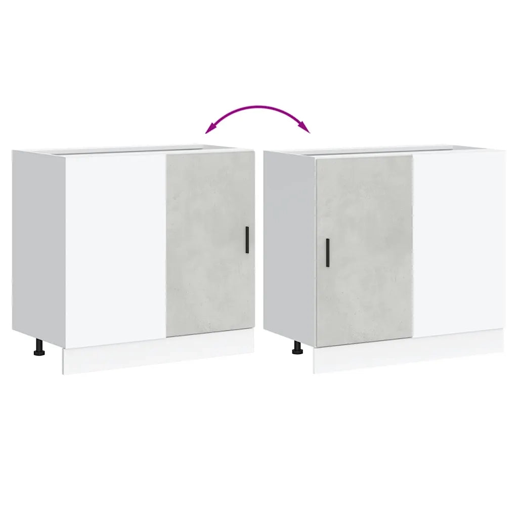 vidaXL Mobile Base Lavello “Lyon” Grigio Cemento in Legno Multistrato