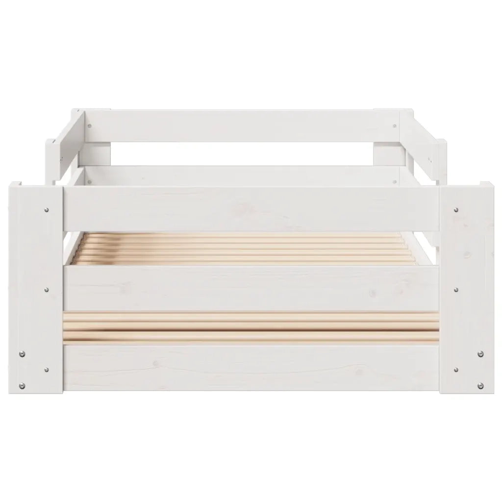 Giroletto senza materasso bianco 80x160 cm legno di pino 855691