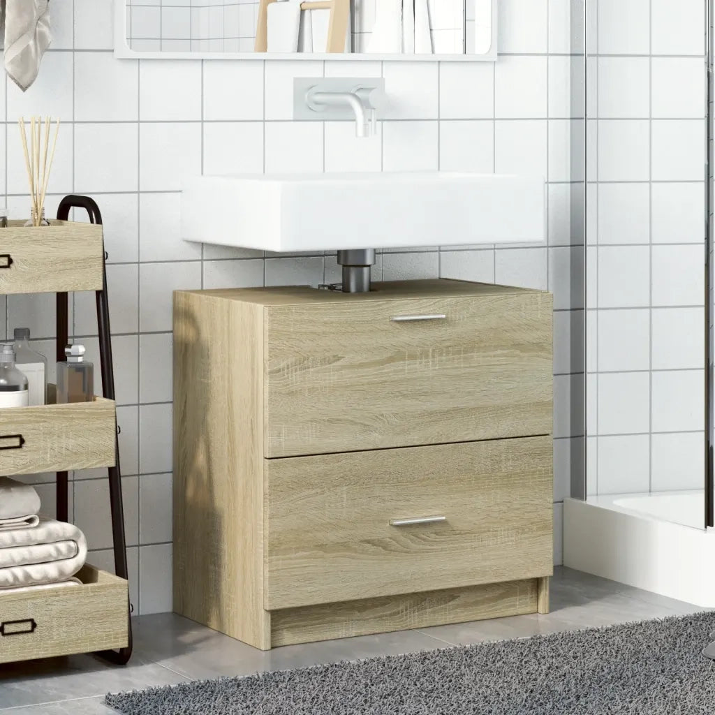 Mobile Sottolavabo Rovere Sonoma 59x37x59 cm in Truciolare 848110