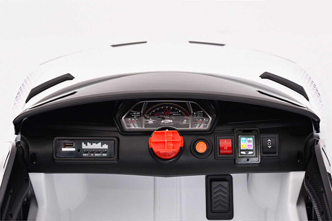 Macchina Elettrica per Bambini 12V con Licenza Lamborghini Aventador SVJ Small Bianca